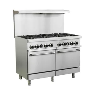 8 Burners Gas Cooker With Grill With Oven Gas Range Cooking Equipment