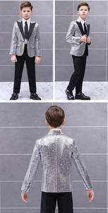 Traje de lentejuelas colorido para niños Danza Piano Actuación Niño Guapo Anfitrión Vestido de actuación brillante - Product Image 2