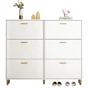 Mobile Porta Scarpe Moderno Multistrato in Legno Bianco Durevole Salvaspazio per Ingresso e Soggiorno - Product Image 6