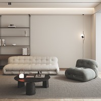 Canapé en forme de L style Wabi-Sabi en flanelle, canapé paresseux créatif pour salon, fauteuil simple en laine d'agneau pour chambre à coucher, modèle Hippo