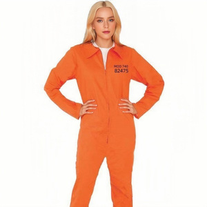 Costume da Carcerato Arancione per Adulti, Tuta per Halloween, Travestimento da Ladro, Rapinatore, Evaso, Abbigliamento per Cosplay - Product Image 6