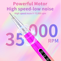 Machine à ongles sans fil avec moteur sans balais, 35000 tr/min, rechargeable, portable, pour professionnels