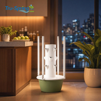 Système de tour hydroponique verticale à 3 niveaux avec pompe, lumière de croissance LED, construction en plastique anti-UV, irrigation pour jardin potager domestique