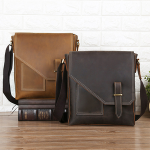 Bolso de hombro de cuero genuino para hombre, <span class=keywords><strong>bolsa</strong></span> de mensajero de cuero de vaca auténtico Retro, fabricante chino, venta al por mayor - Product Image 1