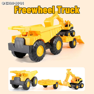 Camion benne de chantier avec roue libre et <span class=keywords><strong>remorque</strong></span>, jouets pour enfants - Product Image 2