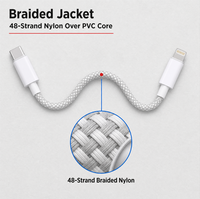 Kabel USB C-L 27W PD Desain Kepang Paduan Aluminium Kompatibel untuk Laptop Monitor Ponsel