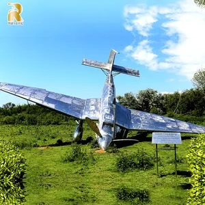 Customized Size Outdoor Garden Decor Stainless Steel Airplane Statue Sculpture for Sale