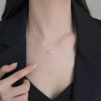 Collier pendentif boule en argent sterling S925 avec perle d'eau douce Edison de qualité AAAA, plaqué platine blanc, pour femme, mariage, minimaliste