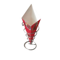 Cono de papel recubierto reciclado de gran oferta para uso industrial de patatas fritas y pizza