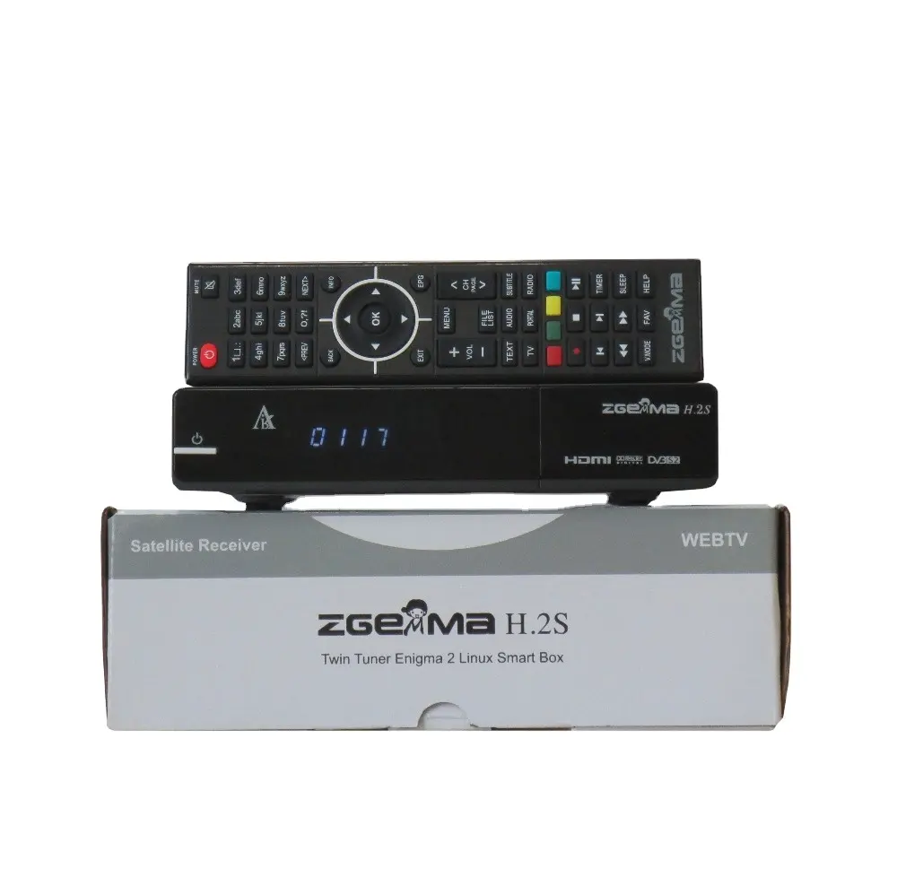 جديد و خاصة Zgemma H2S مع التوأم موالف DVB-S2 ثنائي النواة HD fta جهاز استقبال قمر صناعي