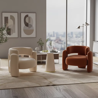 Fauteuil moderne en velours durable pour salon et chambre à coucher avec rembourrage en éponge, chaise de canapé pour hôtel, mobilier de maison