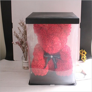 Commercio all'ingrosso personalizzato bella rosa <span class=keywords><strong>orsacchiotto</strong></span> fiore <span class=keywords><strong>di</strong></span> schiuma artificiale 40cm orso rosa con confezione regalo - Product Image 4