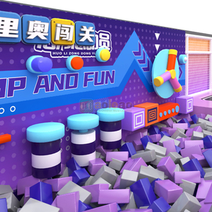 Parque Infantil Interior y Circuito <span class=keywords><strong>de</strong></span> Obstáculos Elevado con Pista <span class=keywords><strong>de</strong></span> Deslizamiento Aéreo, Apto para Todas las Edades - Product Image 1