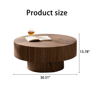 Durable Modern Round Wood 30.51 Inch <b>Coffee</b> <b>Table</b> for Living Room Furniture Bedroom Dining - Product Image 6