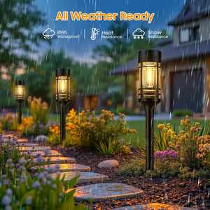 Luces Solares LED para Exteriores 3 en 1 Mejoradas, Resistentes al Agua con Clasificación IP65, Sensor de Luz, Control de Intensidad, Luz Blanca Cálida/Fría, 120 Lúmenes, para Jardín - Product Image 3