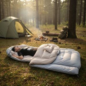 Sac de couchage ultra chaud en nylon ultraléger pour adultes, style momie, quatre saisons, pour conditions de camping froides et enneigées - Product Image 6