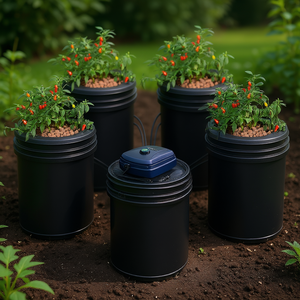 Sistema hidropónico de recirculación de cultivo en agua profunda, cubeta de 5 galones con bomba para jardinería interior y exterior - Product Image 2