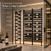 Présentoir à vin en métal sur mesure Minghou, système de rangement sur pied pour cave à vin, idéal pour les projets de restaurants, hôtels et bars