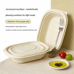 Custom Logo disposable plates paper plates eco friendly products tableware dinnerware Cornstarch Food <b>Containers</b> no BPA - Product Image 3