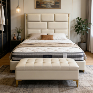 <span class=keywords><strong>Lit</strong></span> en cuir de luxe italien 1,8 m bleu smog, <span class=keywords><strong>lit</strong></span> <span class=keywords><strong>double</strong></span>, chambre principale, banc de <span class=keywords><strong>lit</strong></span> assorti, capitonné - Product Image 6