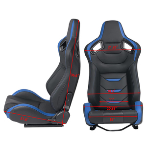 JIABEIR 1054B bleu cuir de haute qualité réglable simulateur Sim baquet sièges de course de voiture - Product Image 5