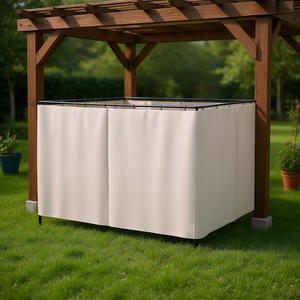Ensemble de parois latérales universelles pour gazebo beige, 4 panneaux, crochets, anneaux en C pour pergolas, meubles d'extérieur - Product Image 2