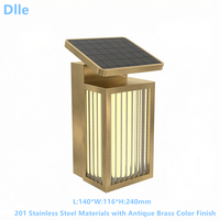 Lampe murale solaire extérieure IP44 1W 2W en acier inoxydable 201 avec diffuseur en verre, étanche, garantie 2 ans
