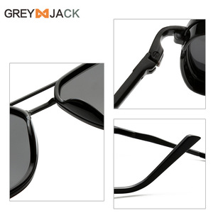 Gafas de Sol Polarizadas Unisex Grey Jack con Lentes TAC UV400, Montura Grande de Doble Puente para Deportes al Aire Libre, Conducción y Moda - Product Image 5