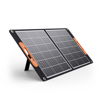 Panneau solaire portable pliable monocristallin 18V 100W 23% d'efficacité 72 cellules QC3.0 Type-C Encapsulation ETFE Noir 2 volets