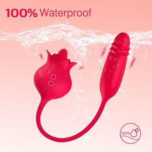 Consolador vibrador para mujeres juguetes sexuales consoladores pareja lesbiana juguete Womanclitoral lengua con 10 velocidades Modesg-Spot Rose pezón masajeador - Product Image 4