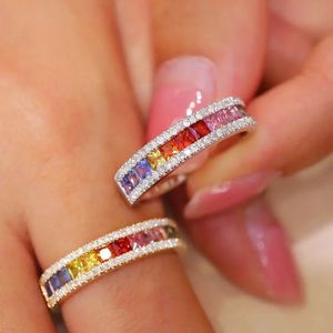 Xinfly Trendy Jewelry 18k Real <b>Gold</b> Diamond Fancy Colored Natural Stone Sapphire Gemstone Row <b>Rings</b> - Product Image 4