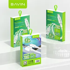 BAVIN CB253 2M 2.4A การชาร์จอย่างรวดเร็วการถ่ายโอน 2 IN 1 โทรศัพท์ Type-c ไมโครสายเคเบิลข้อมูลสาย USB