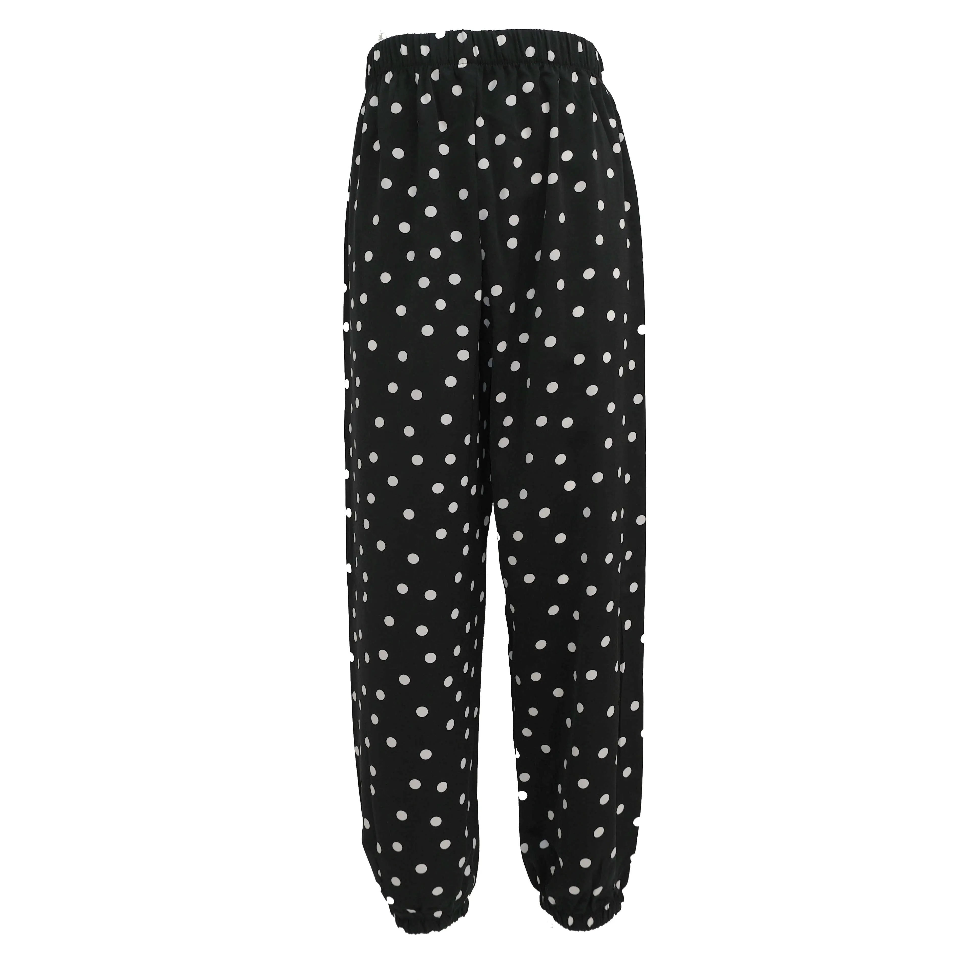 Women's summer thin black and white polka dot pants outerwear casual pants quick-drying nine-point trousers