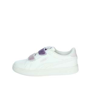 Zapatillas Puma para Niña, Blancas y Moradas, con Cierre de Velcro, Modernas, de Lona - Product Image 1