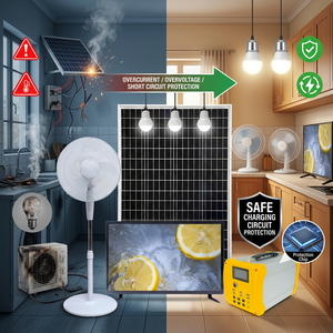 ระบบพลังงานแสงอาทิตย์ 50W สำหรับตลาดแอฟริกา รับประกัน 2 ปี 6 ช่องจ่ายไฟ DC 12V ป้องกันไฟฟ้าลัดวงจร พกพาสะดวก ชุดไฟส่องสว่างพลังงานแสงอาทิตย์ - Product Image 1