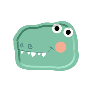 Ensemble d'assiettes en papier à thème crocodile vert DAMAI, ensembles de vaisselle de dessin animé avec assiettes à dessert en papier jetables, kits de vaisselle de fête - Product Image 3