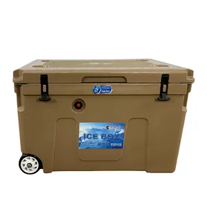 TOLEE Large 70L Plastic Outdoor Strong escursionismo Camping Cooler Box Medical Vaccine Blood Carrier Cooler Box con ruota e maniglia