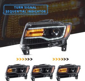 Phares LED VLAND 35W 12V pour Grand Cherokee WK2 4ème Génération 2011-2013, Animation Dynamique, Feux de Jour Bleus, Clignotants Séquentiels 12V - Product Image 5