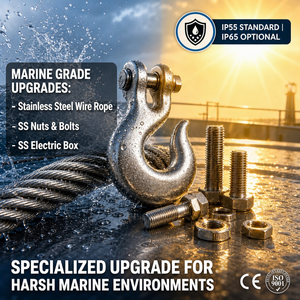 Verricello Elettrico Verricelli Marini M5 1 Tonnellata 220V 380V 3kW 120m Fune in Acciaio IP65 Opzionale per Operazioni Nautiche e Marine - Product Image 3