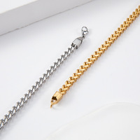 Collier Chaîne Maillons Cubains Lourds Miami Curb Chunky Plaqué Or 18K PVD pour Hommes, Bijoux Hip-Hop en Acier Inoxydable