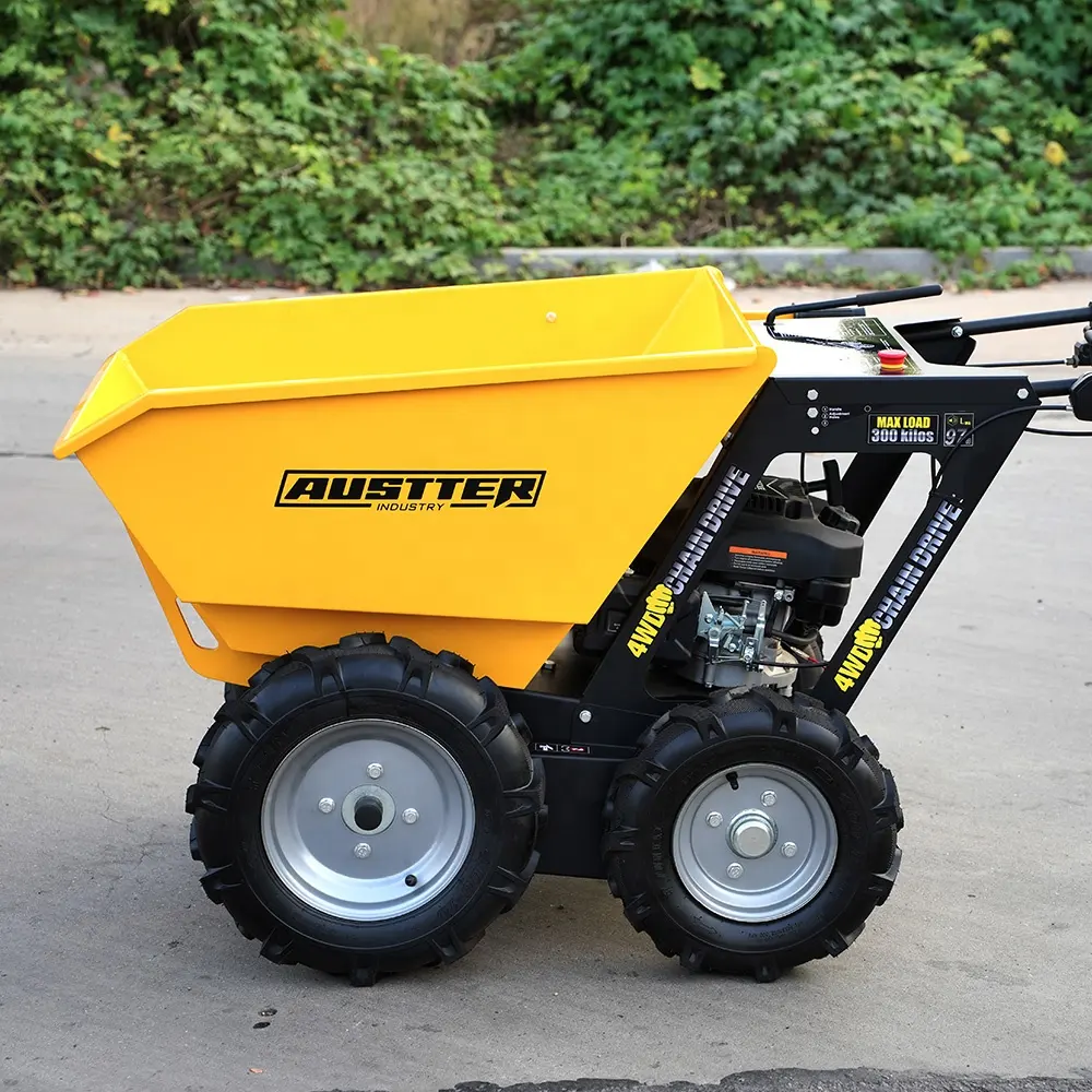 AUSTTER T25 Model 6.5hp benzinli Motor gücü el arabası Mini damperli kamyon 250kg kapasiteli