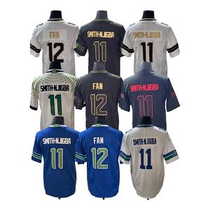 Großhandel 2026 Neuestes Seattle American Football Trikot Genäht # 11 Smith-Njigba # 12-Fächer Polyester Atmungsaktives Sport-Shirt - Product Image 1