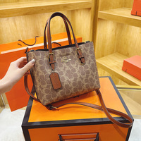 Sac fourre-tout compact AFRX de luxe pour femme, avec logo C imprimé, en PU, fermeture éclair, double poignée, bandoulière, idéal pour les trajets quotidiens