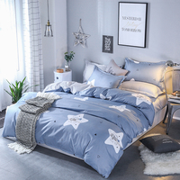 Parure de lit imprimée 3 ou 4 pièces en microfibre polyester pour lit Queen ou King, avec housse de couette et taies d'oreiller