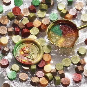 Cire à cacheter à granulés de paillettes grossières, cire à cacheter polygonale pour journalisation et enveloppes, séchage rapide, utilisation pour les tampons - Product Image 1