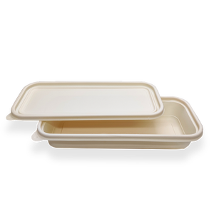 Contenedor de comida desechable ecológico de 600ML, tapa de Material de papel de comida rápida de almidón de maíz biodegradable para patatas fritas compostables - Product Image 1