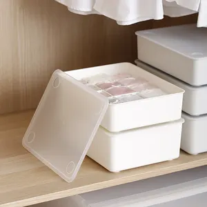 SHIMOYAMA 15 griglie biancheria intima bianca cremosa cassetto calzino armadio armadio organizzatore contenitori in plastica per vestiti