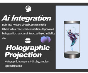 Tủ hiển thị hologram kích thước người thật 65-75 inch, hiệu ứng <span class=keywords><strong>3D</strong></span> bay lơ lửng, tương tác AI, ống hologram <span class=keywords><strong>3D</strong></span>, màn hình hiển thị holographic <span class=keywords><strong>3D</strong></span> cho triển lãm kinh doanh - Product Image 6