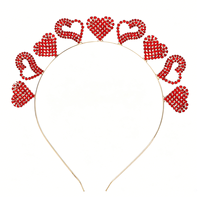 Serre-tête ludique en forme de cœur avec strass multicolores pour femmes et filles – Accessoire capillaire pour la Saint-Valentin, les fêtes, les mariages et les anniversaires