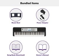 Clavier portable Yamaha YPT-W320 à 101 touches sensibles au toucher pour débutants avec repose-poignets, utilisation sur bureau, adaptateur secteur